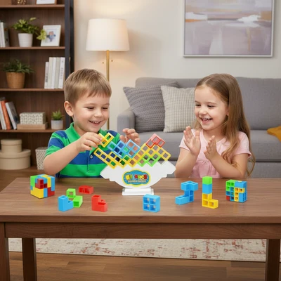Family Board Game Stacking Challenge Fun All Ages Balance Game - Image 1
